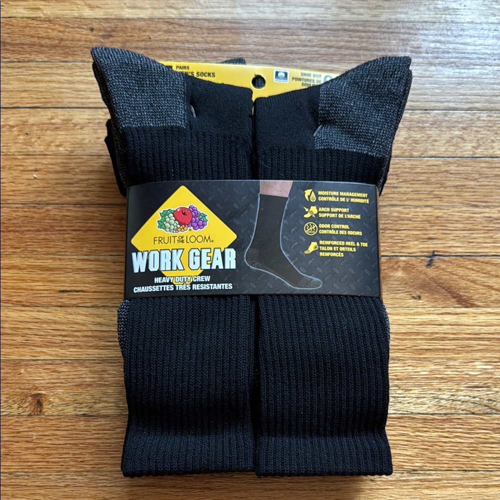 Fruit Of The Loom Work Gear Socks / New / 5 Pack